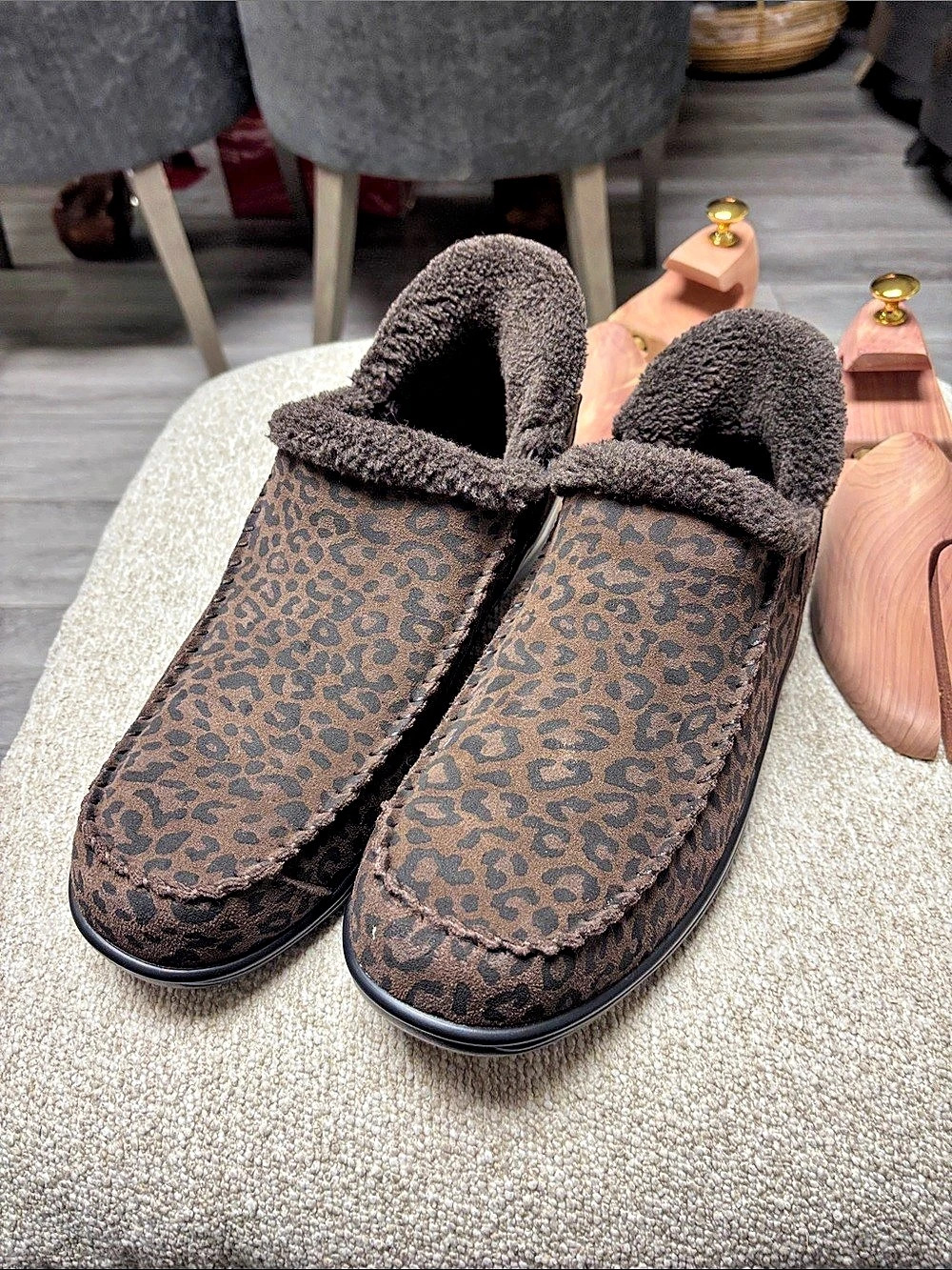 Orthofeet Casey Slip-On Casual Shoe - Leopard Slippers